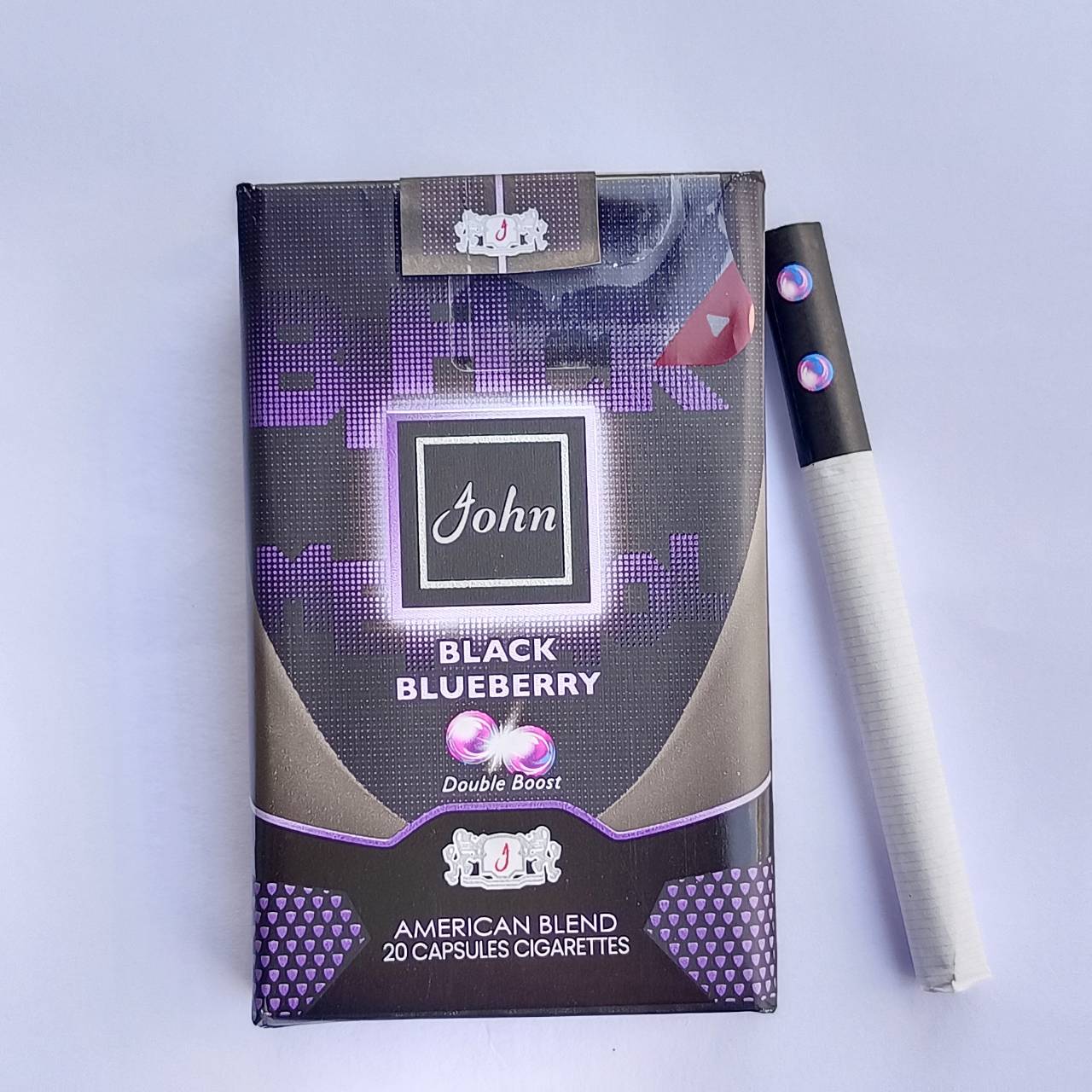 บุหรี่นอก จอห์น บลูเบอรี่ (2เม็ดบีบ)